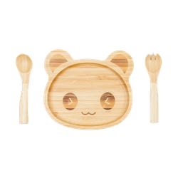 CAP BAMBOO SET PASTO BAMBINO BAMBOO (Piatto + Forchetta + Cucchiaio)